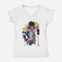 Bizarre Adventure Watercolor-womens v-neck tee-DrMonekers