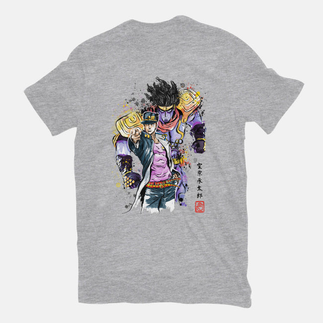 Bizarre Adventure Watercolor-unisex basic tee-DrMonekers