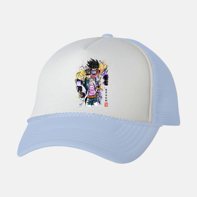 Bizarre Adventure Watercolor-unisex trucker hat-DrMonekers