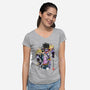 Bizarre Adventure Watercolor-womens v-neck tee-DrMonekers