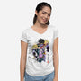 Bizarre Adventure Watercolor-womens v-neck tee-DrMonekers