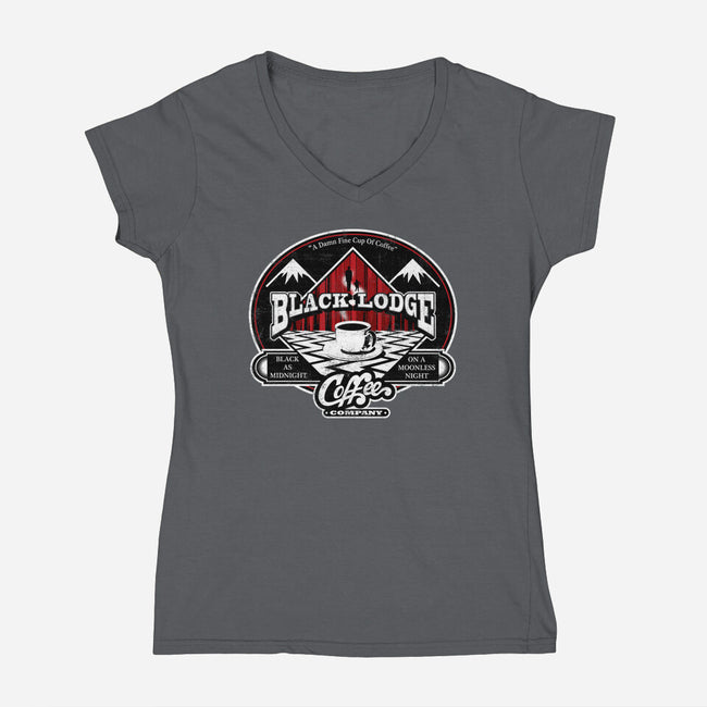 Black Lodge Coffee Company-womens v-neck tee-mephias