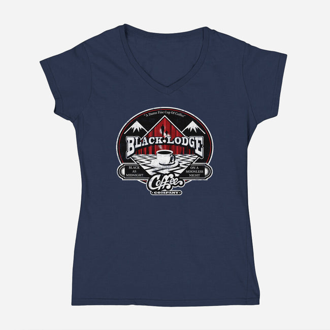 Black Lodge Coffee Company-womens v-neck tee-mephias