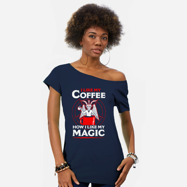 Black Magic-womens off shoulder tee-dumbshirts