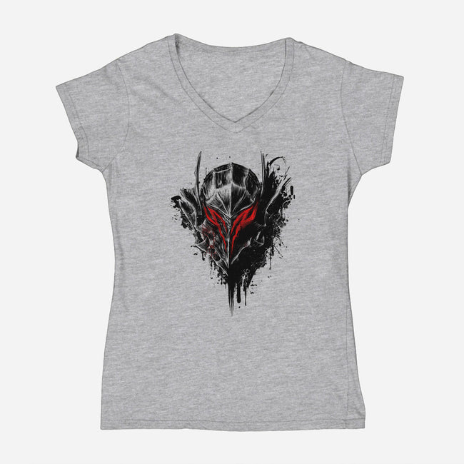 Black Warrior-womens v-neck tee-alemaglia