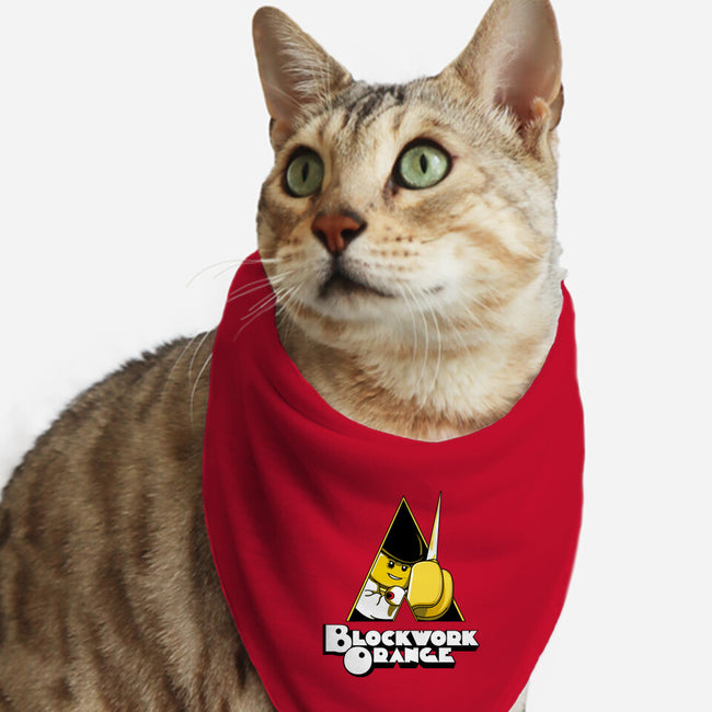Blockwork Orange-cat bandana pet collar-2mzdesign