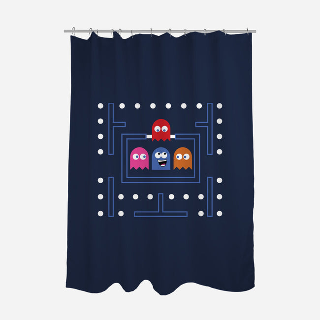 Bloo Ghost-none polyester shower curtain-NaShanta