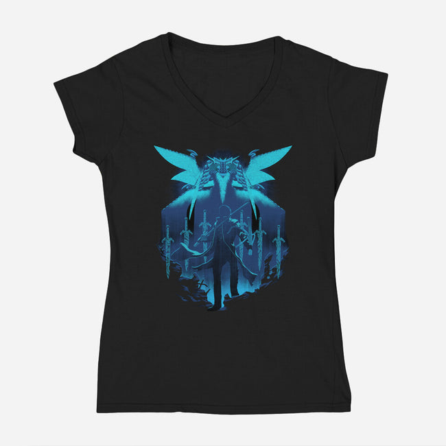 Blue King-womens v-neck tee-max58