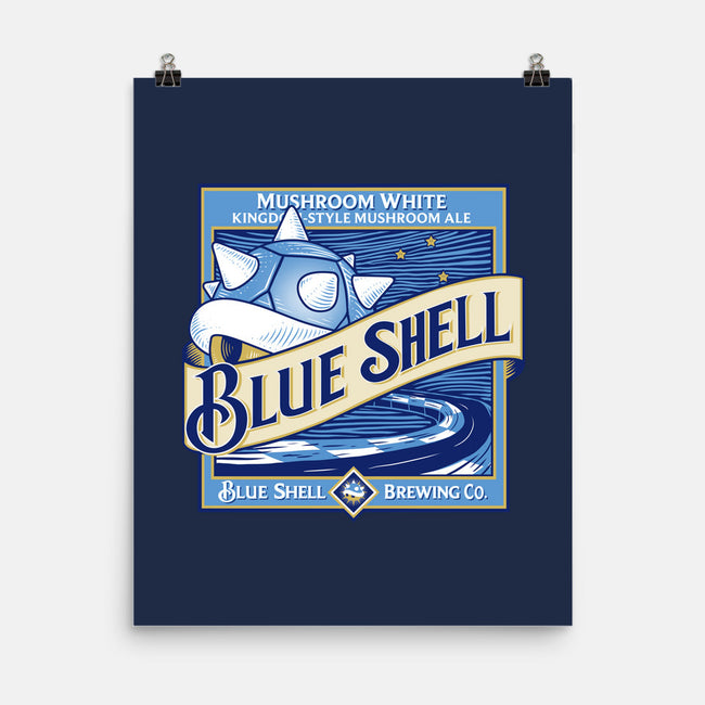 Blue Shell Beer-none matte poster-KindaCreative