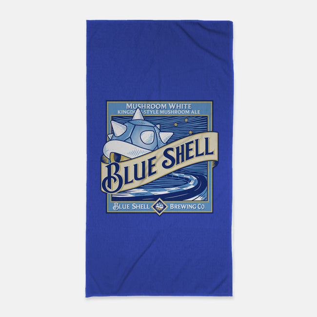 Blue Shell Beer-none beach towel-KindaCreative