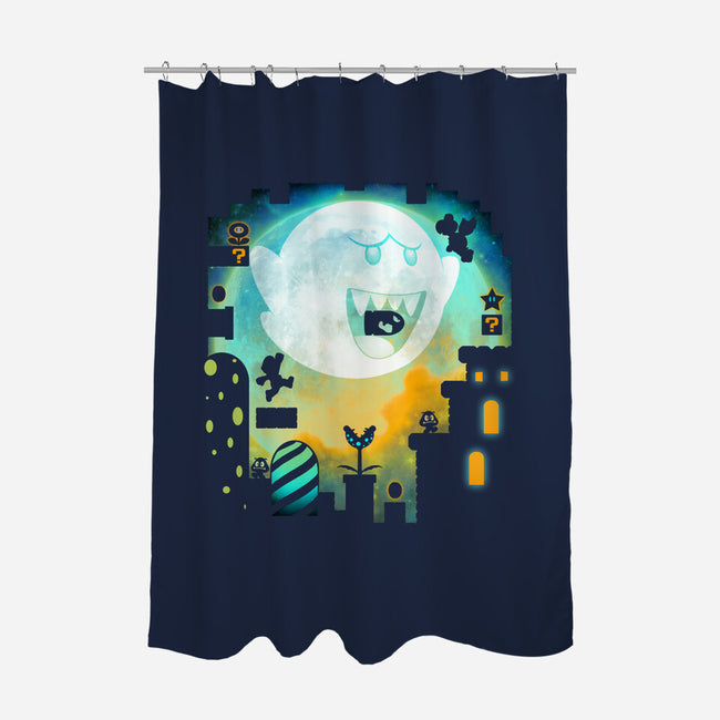 Boo Moon-none polyester shower curtain-ManuelDA