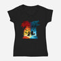 Book of Fire and Ice-womens v-neck tee-dandingeroz