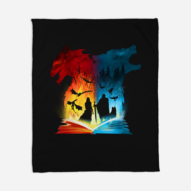 Book of Fire and Ice-none fleece blanket-dandingeroz