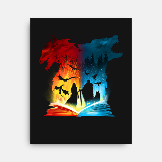 Book of Fire and Ice-none stretched canvas-dandingeroz