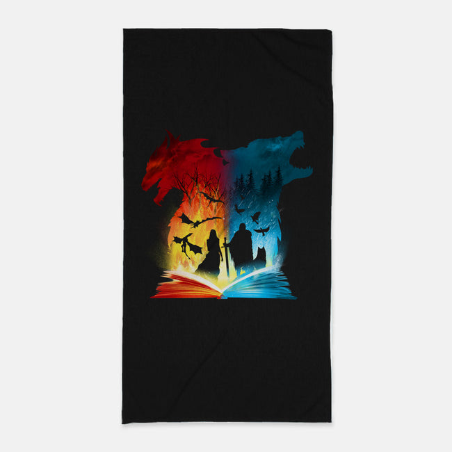 Book of Fire and Ice-none beach towel-dandingeroz