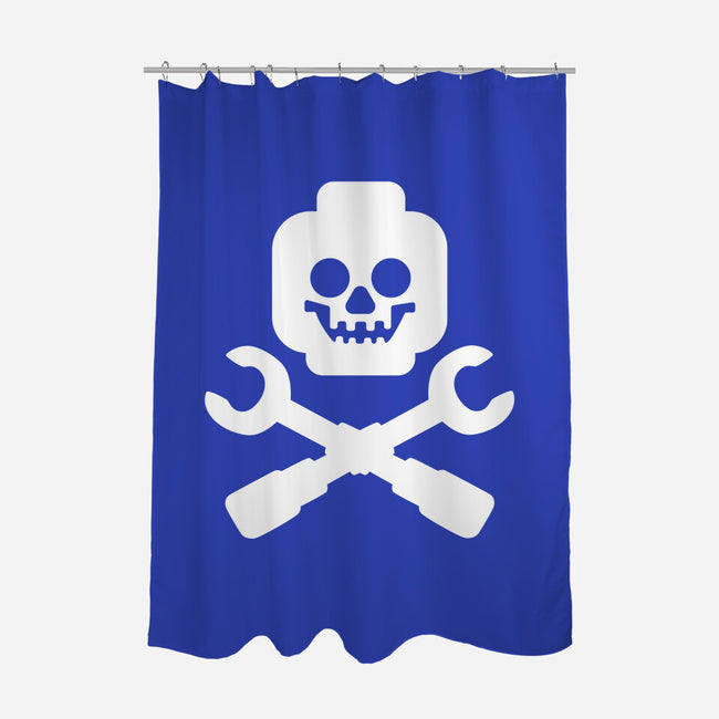 Brick and Crossbones-none polyester shower curtain-Cris7.7
