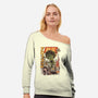 Broccozilla-womens off shoulder sweatshirt-ilustrata