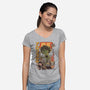 Broccozilla-womens v-neck tee-ilustrata