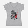 Brotherhood Sumi-e-womens v-neck tee-DrMonekers