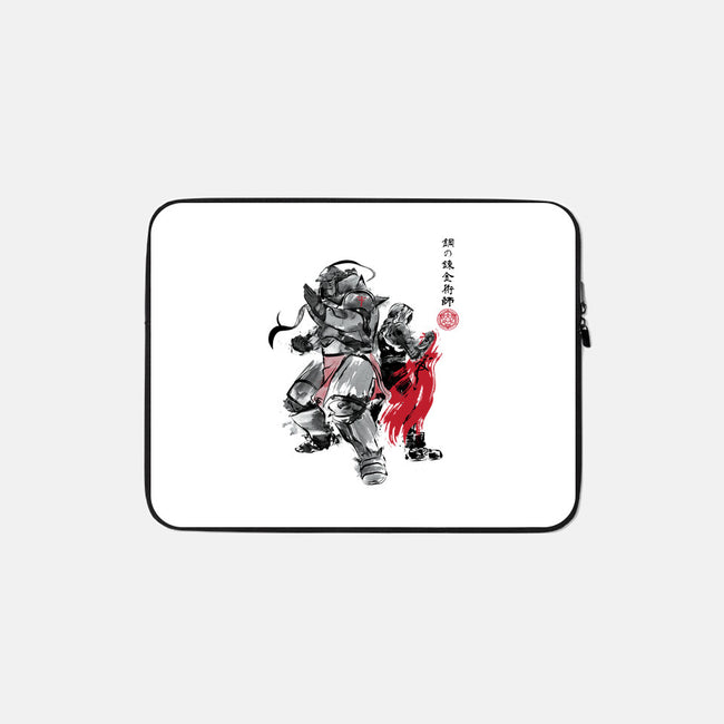 Brotherhood Sumi-e-none zippered laptop sleeve-DrMonekers