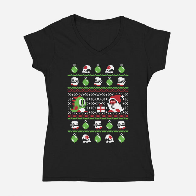 Bubble Bauble-womens v-neck tee-Retro Review