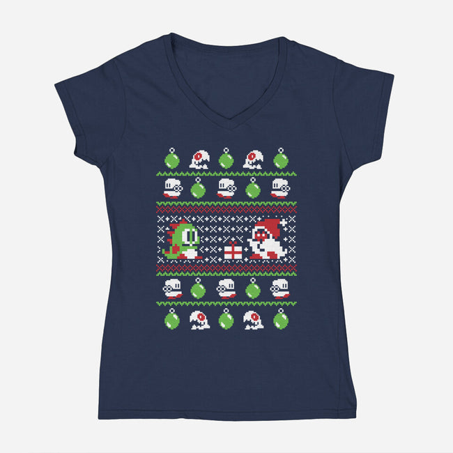 Bubble Bauble-womens v-neck tee-Retro Review