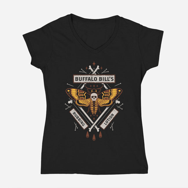 Buffalo Bill's Rubbing Lotion-womens v-neck tee-Nemons