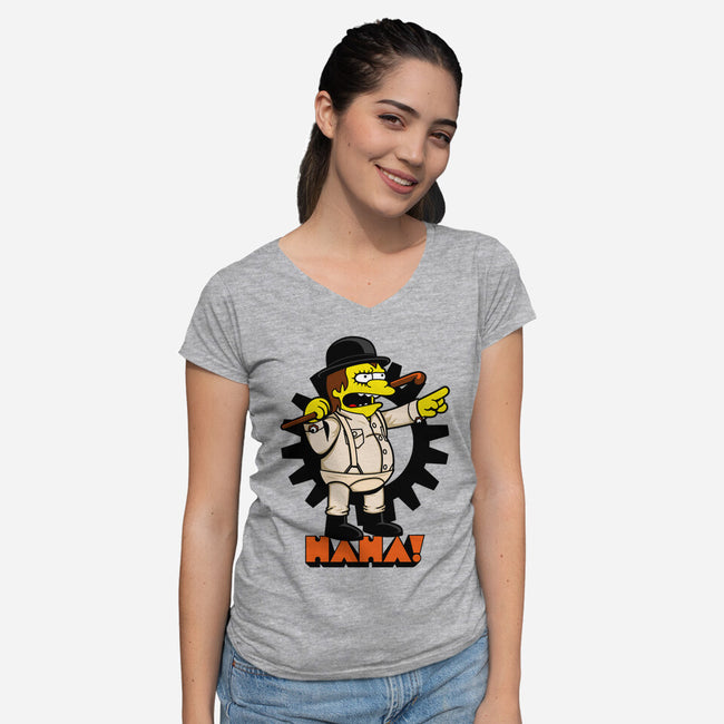 A Clockwork Bully-womens v-neck tee-Boggs Nicolas