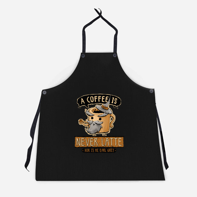 A Coffee is Never Latte-unisex kitchen apron-Hootbrush