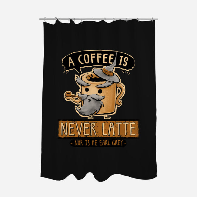 A Coffee is Never Latte-none polyester shower curtain-Hootbrush