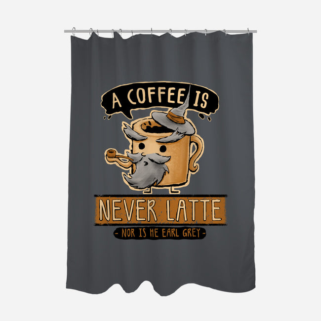A Coffee is Never Latte-none polyester shower curtain-Hootbrush