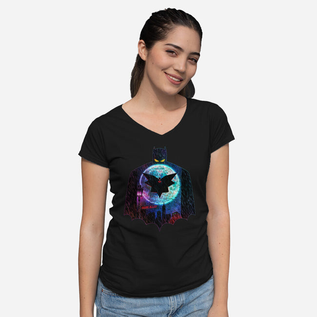 A Dark Night Of Laughter-womens v-neck tee-danielmorris1993