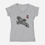 A Leaf on the Sumi-e-womens v-neck tee-DrMonekers