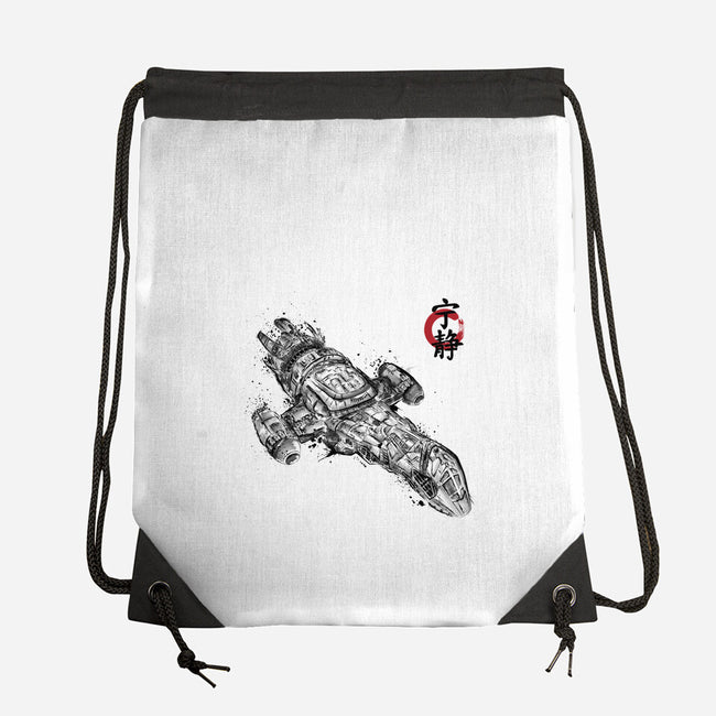 A Leaf on the Sumi-e-none drawstring bag-DrMonekers