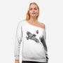 A Leaf on the Sumi-e-womens off shoulder sweatshirt-DrMonekers