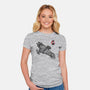A Leaf on the Sumi-e-womens fitted tee-DrMonekers