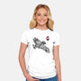 A Leaf on the Sumi-e-womens fitted tee-DrMonekers