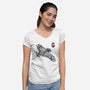 A Leaf on the Sumi-e-womens v-neck tee-DrMonekers
