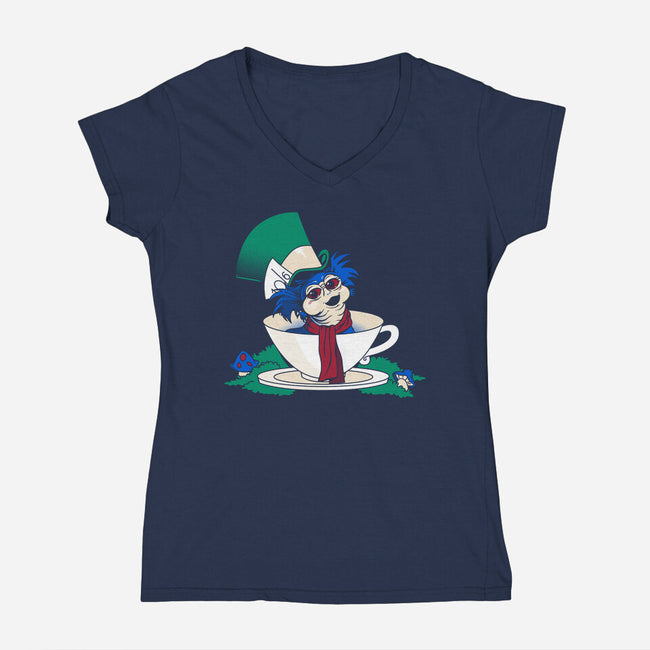 A Nice Cup of Tea-womens v-neck tee-Mandrie