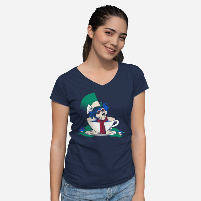 A Nice Cup of Tea-womens v-neck tee-Mandrie