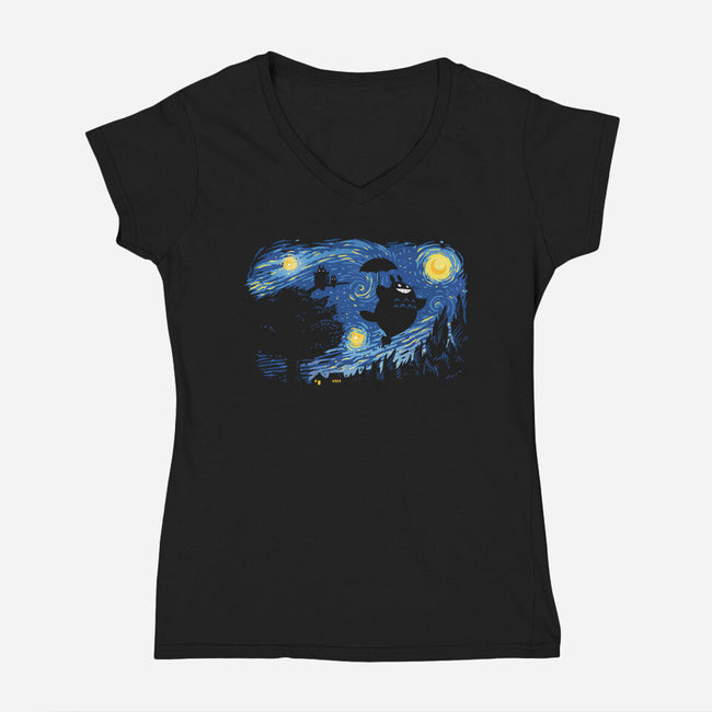A Night for Spirits-womens v-neck tee-queenmob