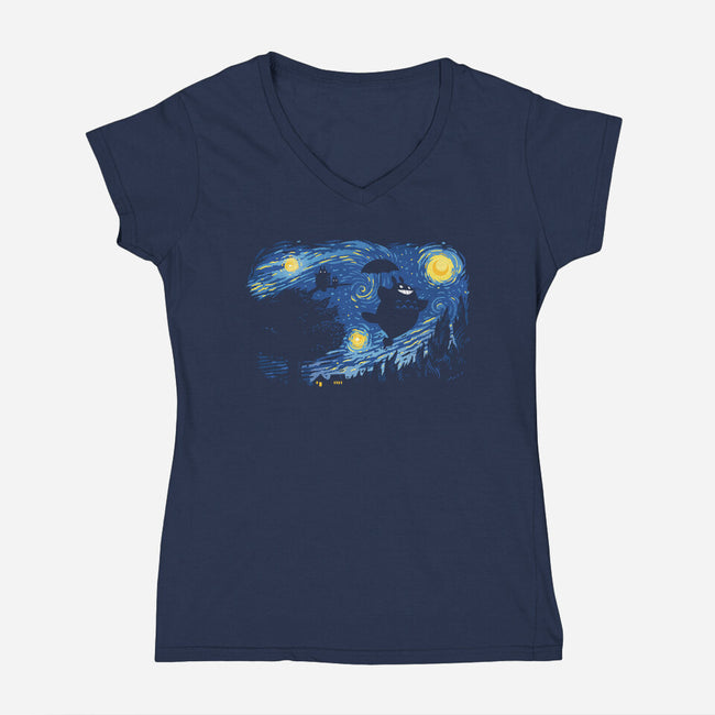 A Night for Spirits-womens v-neck tee-queenmob