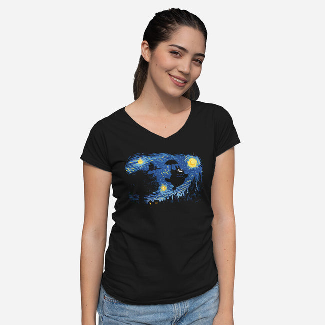 A Night for Spirits-womens v-neck tee-queenmob