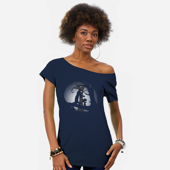 A Wrong Turn-womens off shoulder tee-perdita00