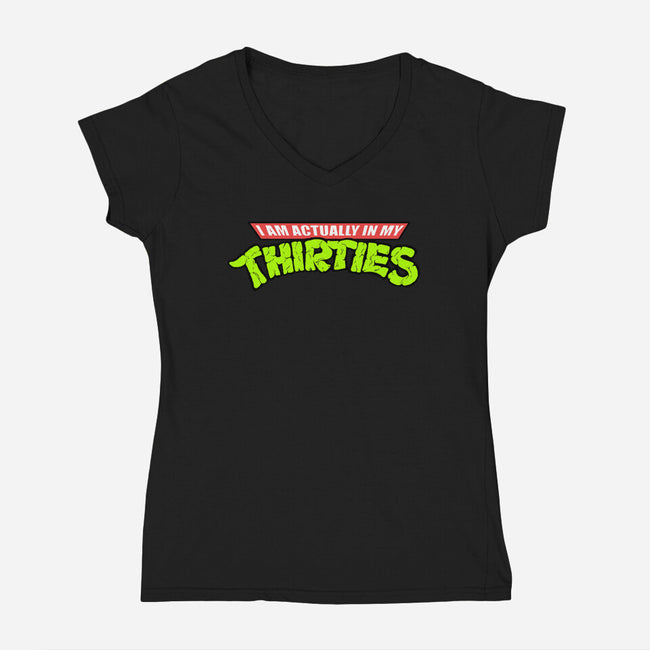 Actually In My Thirties-womens v-neck tee-hugohugo