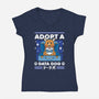 Adopt a Data Dog-womens v-neck tee-adho1982