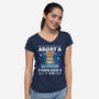 Adopt a Data Dog-womens v-neck tee-adho1982