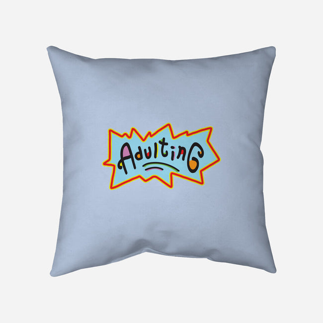 Adulting-none non-removable cover w insert throw pillow-FreshFleur