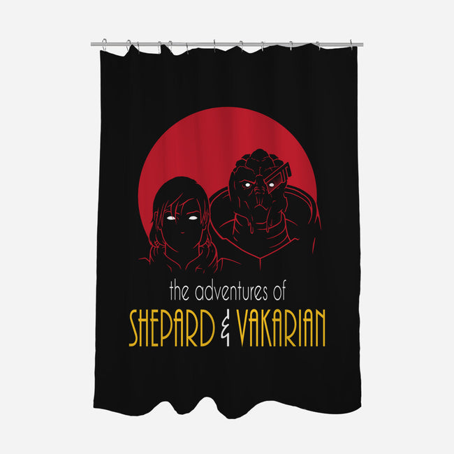 Adventures of FemShep-none polyester shower curtain-Cattoc_C