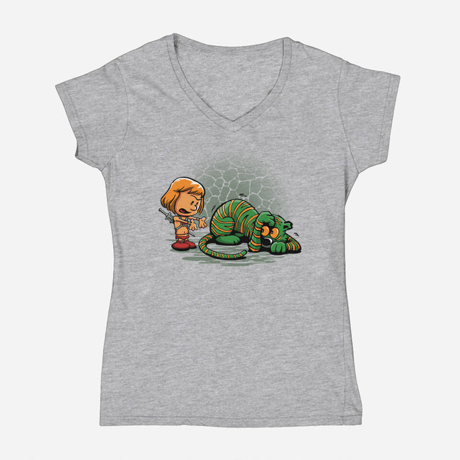 Afraid of Your Own Shadow-womens v-neck tee-DJKopet